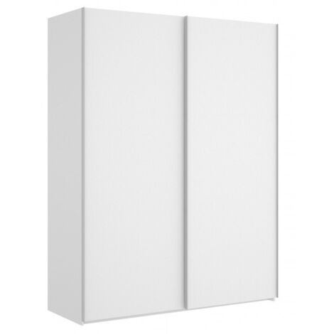 Abitare – Armoire 150x204h blanc brillant – 2 portes coulissantes – Panneaux de particules laminés – Espace de rangement optimisé