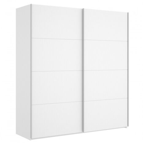 Abitare – Armoire 180x204 cm avec 2 portes coulissantes – Panneaux de particules laminés en mélamine – Blanc brillant pour rangement élégant - 180x204h