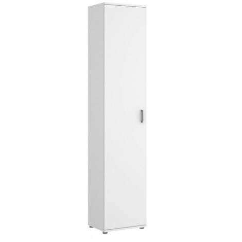 Abitare – Armoire à pharmacie 39x35x190 cm blanc mat – Panneaux de particules laminés – Charnières en métal – Deux étagères réglables - 39x190h