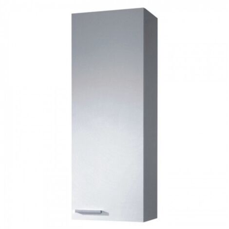 Abitare – Armoire murale de salle de bain 30x25x85 cm blanc brillant avec 1 porte – Installation suspendue – Panneau mélaminé 15mm