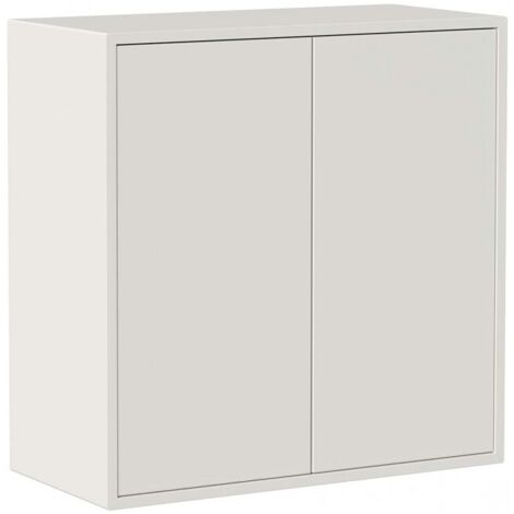 Abitare – Meuble mural blanc mat 75x35x75 cm – 2 portes avec ouverture à pression – Étagère réglable – Charge maximale 30 kg