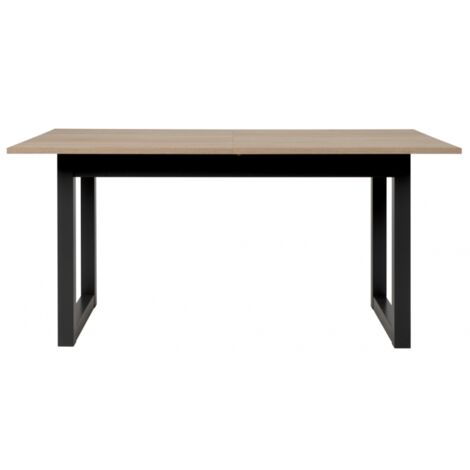 Abitare – Table extensible 160-200 cm chêne clair et gris anthracite – Panneaux mélaminés – Design moderne pour cuisine ou salon