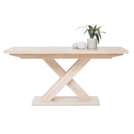 Abitare – Table extensible 160x90 cm olmo – Finition en mélaminé – Jambes en hêtre – Dimensions L 90-180 x P 90 x H 77 cm
