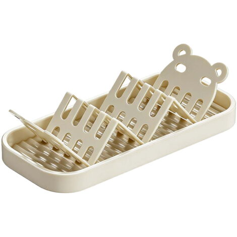Ablage für die Küchenarbeitsplatte mit Seifenablage, 19,3 x 8,5 x 4 cm, multifunktionaler Organizer für kleine Bad- und Küchenutensilien – weiß