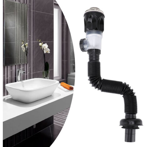 Ablaufgarnitur mit flexiblem, dehnbarem Geruchsverschluss – ABS, 207 g, kompatibel mit 1-1/4- und 1-1/2-Zoll-PVC-Rohren