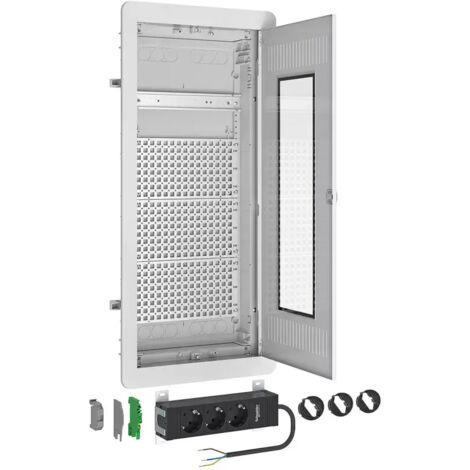 ABN AMIGO Multimedia-Kleinverteiler, 4-reihig, UP/HW mit Mediatür, BxHxT: 310x695x88mm LexCom A48TML