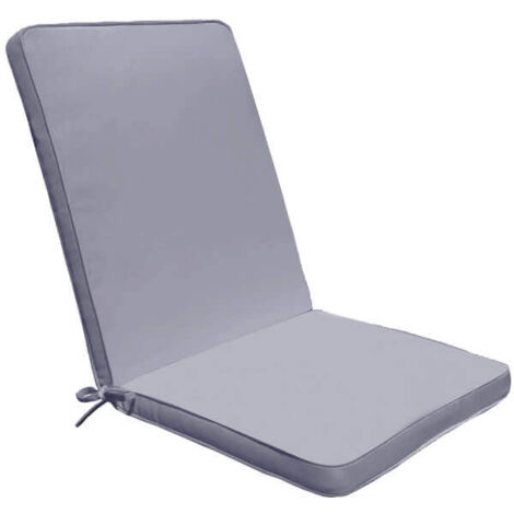 Abnehmbar und wasserdichtes Polyesterkissen mit mittlerer Rückseite 90 x 40 cm pro Stuhl - Grey