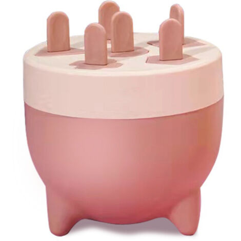 Abnehmbare Eisform mit 6 Mulden aus gesundem und langlebigem PP-Material, Mini-Eisform in Rosa