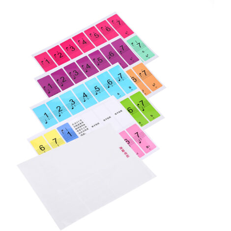 Abnehmbare Etiketten für die Tasten eines 88-Tasten-Elektronikpianos, mehrfarbige Tastaturaufkleber