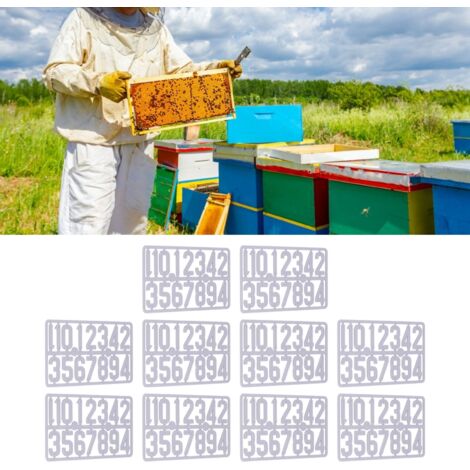 Abnehmbare Kunststoff-Zahlenetiketten – Marke Beehaus – 10er-Set – 21 x 11 cm für dauerhafte Bienenstockmarkierung