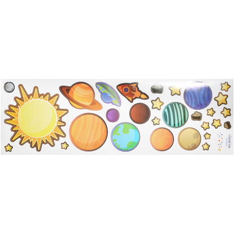 Abnehmbare Wandaufkleber mit Planeten des Sonnensystems für die DIY-Wohndekoration
