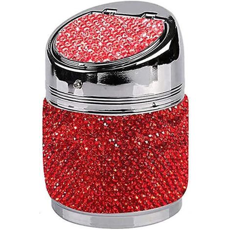 Abnehmbarer Autoaschenbecher, Aschenbecher mit Deckel, glitzernder Strass-Autoaschenbecher, rauchfrei im Auto
