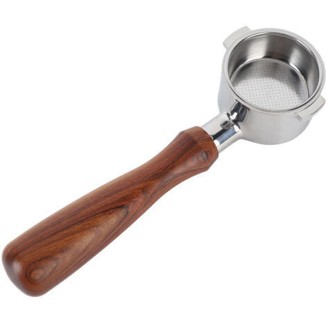 Abnehmbarer, bodenloser Edelstahl-Siebträger mit ergonomischem Holzgriff, Typ A – waschbar