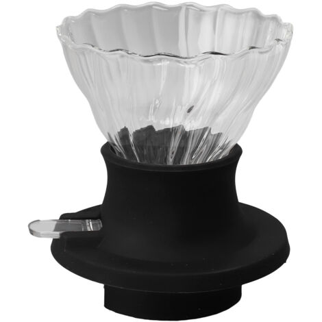 Abnehmbarer Kaffeefilter aus Borosilikatglas und Edelstahl, wiederverwendbar für Zuhause, Büro und Reisen