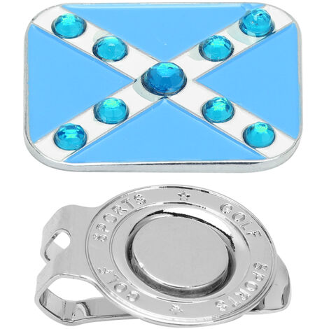 Abnehmbarer Magnetclip für Golfkappe aus Zinklegierung mit Ballmarker und Putting-Green-Ausrichtung – Blau