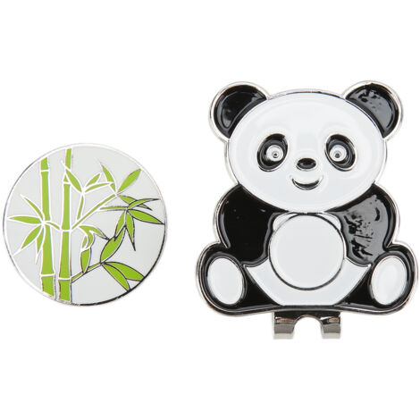 Abnehmbarer Magnetverschluss für Golfkappe im Panda-Stil – Bambus-Ballmarker – Geschenk für Golfer