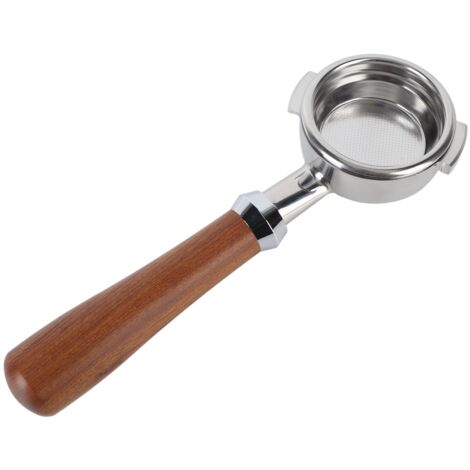 Abnehmbarer und waschbarer Edelstahl-Filterhalter ohne Boden mit ergonomischem Holzgriff, Typ C