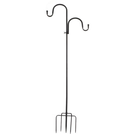 Abnehmbarer Vogelfutterständer aus Eisen mit 2 Haken und 5 Erdspießen, Gartenaccessoire