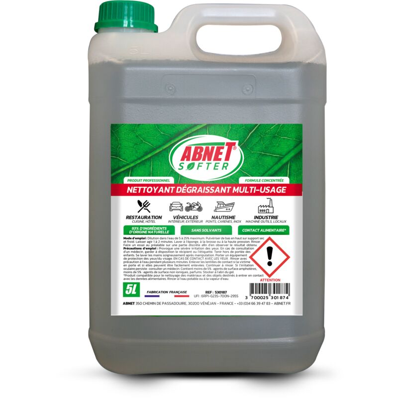 Softer Nettoyant-Dégraissant Multi-usages 5L - Abnet