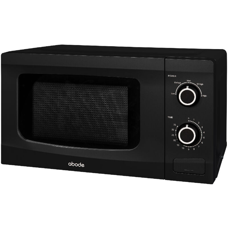 Abode Black Microwave 700W 20L Manual AMM2001B - Black