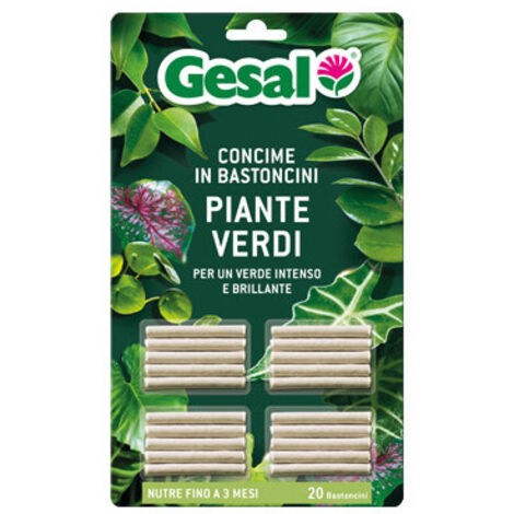 Abono en bastoncillos para plantas verdes – 20 piezas – GESAL – Nutriente equilibrado y hojas brillantes