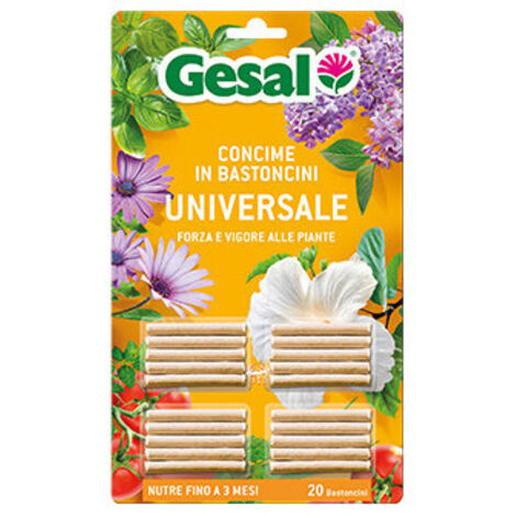 Abono en bastoncillos universal – 20 piezas – GESAL – Nutriente prolongado para plantas en maceta