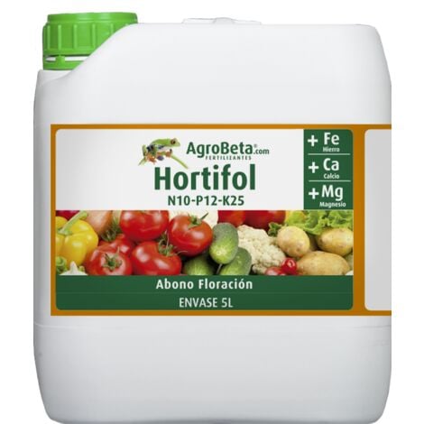 AGROBETA ABONO FLORACION HORTIFOL 5L 10-12-25 APLICACION FOLIAR