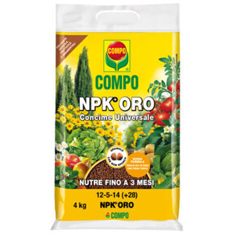 Abono granulare universal – 4kg – COMPO NPK+ORO – Nutrición equilibrada hasta 3 meses