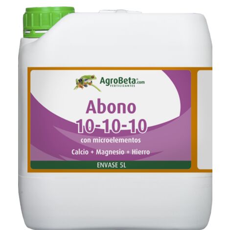 ABONO LIQUIDO NPK 10-10-10 + CALCIO-MAGNESIO- HIERRO 5L- AGROBETA