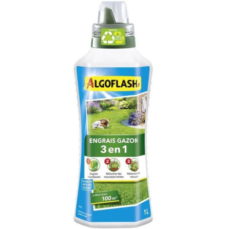 Abono Líquido para Césped 3 en 1 - Algoflash - Concentrado 1 L