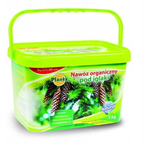 Abono orgánico para coníferas, granulado 3kg, para alimentación a base de estiércol.