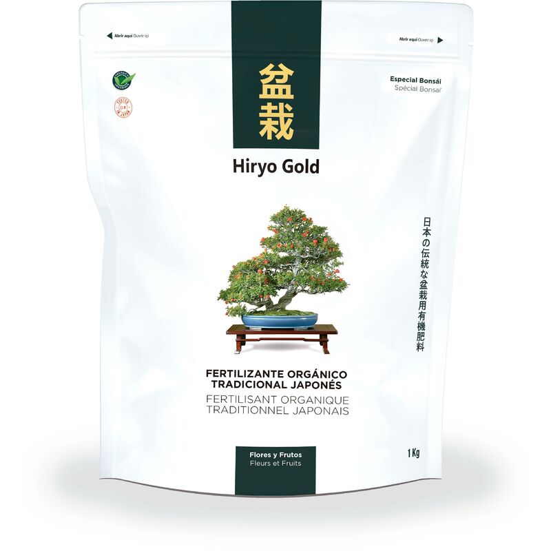 

Abono orgánico bonsái HIRYO-GOLD - Flores y Frutos 350 gr