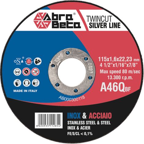 Abra Beta Disco Da Taglio Acciao Inox 115x1,0 A46Q Offerta Per Quantita'  L - 50 Dischi