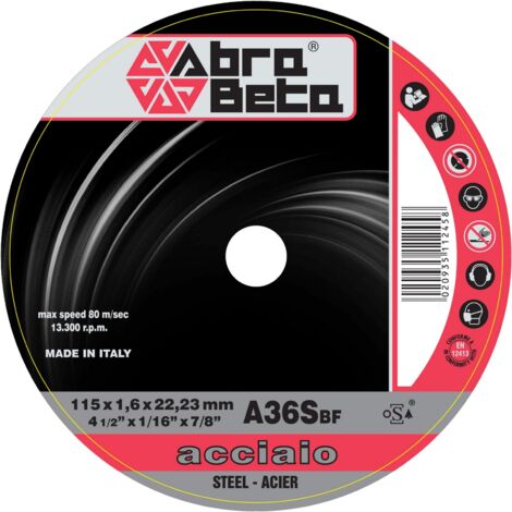 ABRABETA DISCO FERRO D.115X1,6. Prezzo per 1 pezzo.