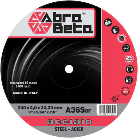 ABRABETA DISCO P/FERRO D 230X2,0 MM- 25,0 pz