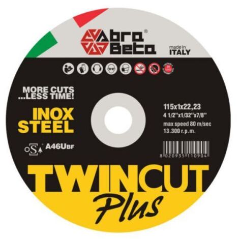 ABRABETA DISCO P/FERRO TWIN CUT PLUS 115X1,0 MM 50 PZ
