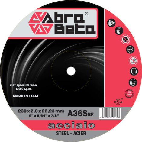 Abrabeta Disco Per Ferro D 230X2,0 Mm - 25 Pz