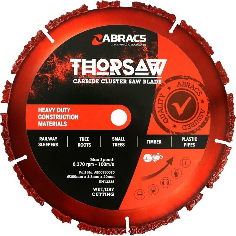 ABDCB30020 300mm x 20mm Thorsaw Carbide tip Blade - Abracs