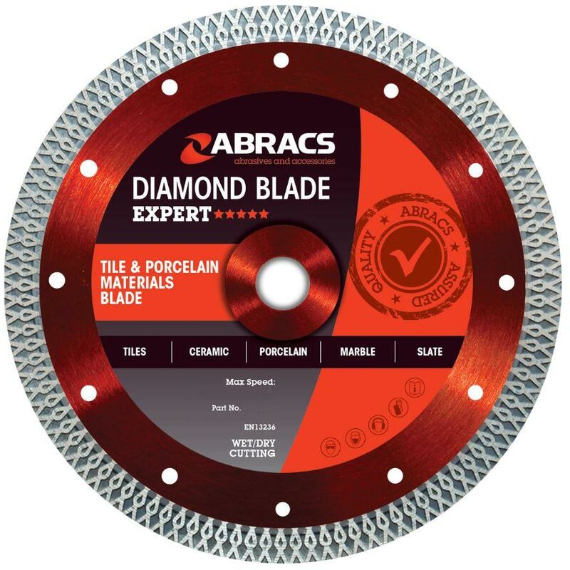 EXPERT 115mm x 1.2mm x 22mm TCB Tile & Porcelain Cutting Diamond Blade - Abracs