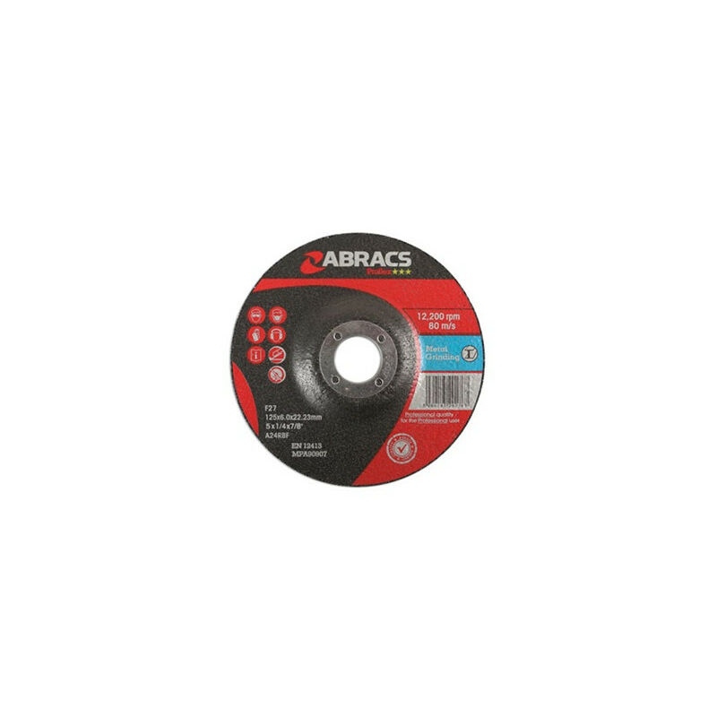 Abracs - Grinding Discs - 125mm x 6mm - Pack of 10 - 32053