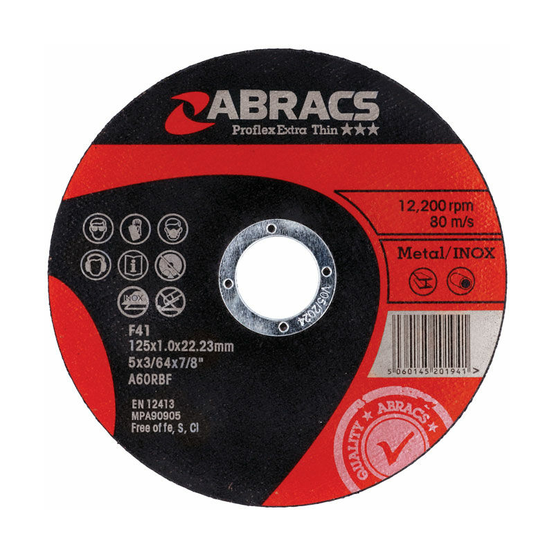 Connect - Abracs Extra Thin Flat Cutting Discs 125mm x 1.0mm 10pc 32054
