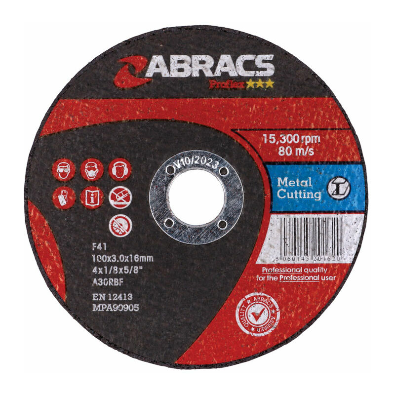 Connect - Abracs Flat Cutting Discs 100mm x 3.0mm 10pc 32055