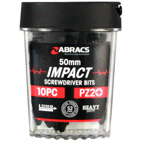 Abracs Impact Screw Driver Bit PZ2 50mm - Box of 5