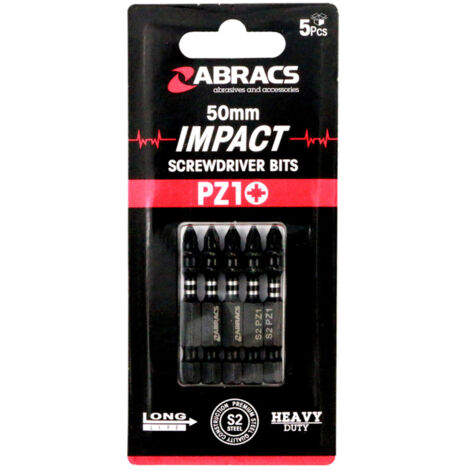 Abracs Impact Screw Driver Bit PZ2 50mm - Box of 5