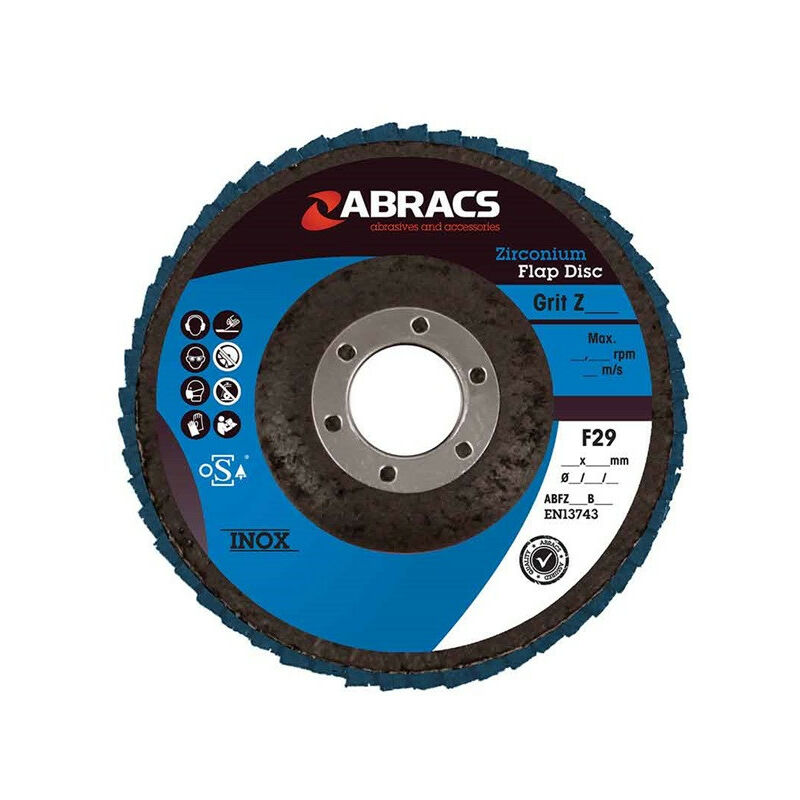 Zirconium Flap Discs - P80 - 115mm - Pack Of 5 - 32084 - Abracs
