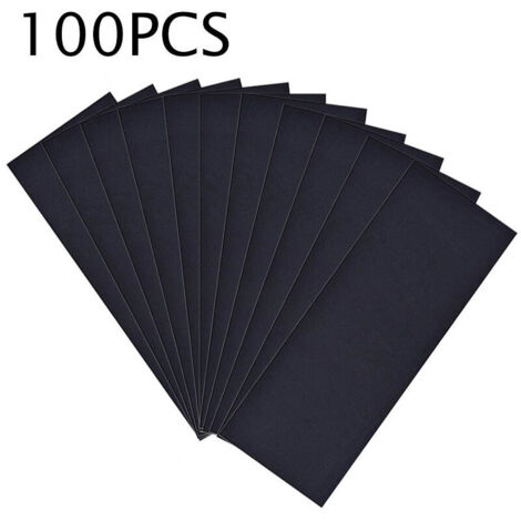 Abrasif et papier de verre，Papier de verre sec ou à l'eau - 100x papier abrasif grain 1500 - Feuille abrasive pour poncer bois métal voiture meuble - 9 X 3,6 Pouces