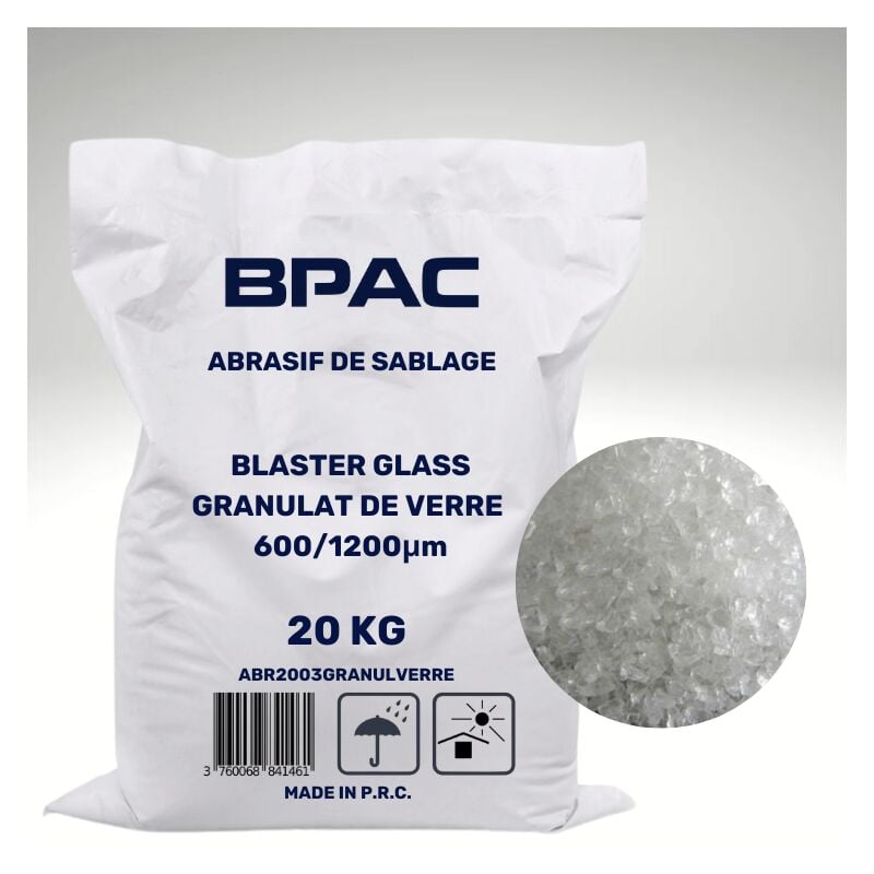 Bpac - blasterglass Abrasif Verre 20 kg - Abrasif Sablage 600-1200