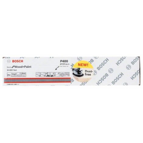 Abrasif maillé Bosch M480 225 mm P400 25 unités