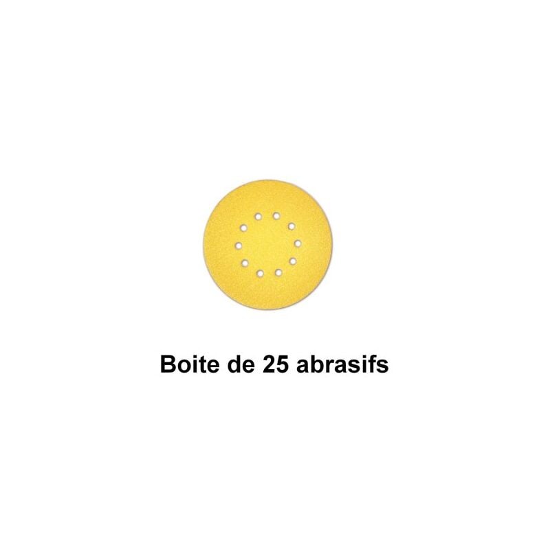 Abrasif sun Flex rond jaune, 225 mm grain 150 Flex Boite de 25 abrasifs