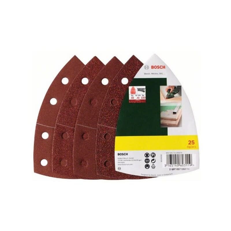 Bosch - Abrasifs 102x62x93 assortis par 25 - ponceuse